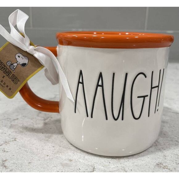 AAUGH! Peanuts X Rae Dunn Lucy Charlie Brown Snatch Kick Mug NEW Football Season - Picture 3 of 5